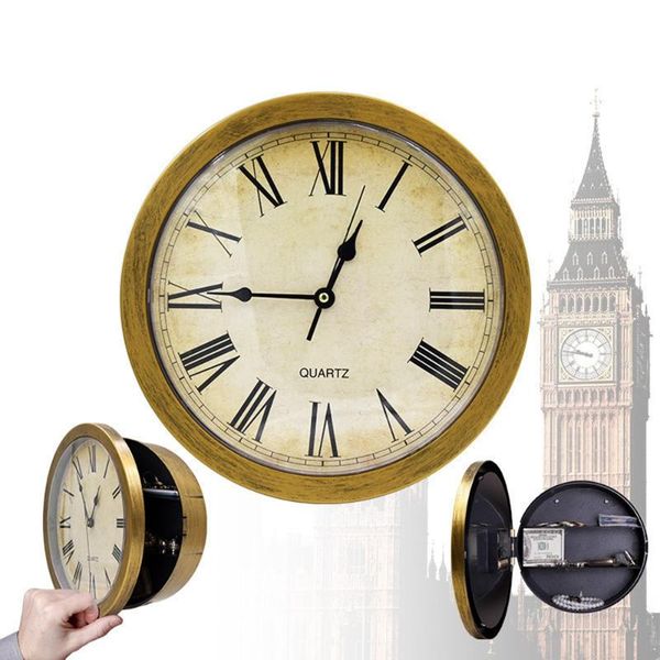 

wall clocks creative safe box clock lock mounted hanging home living room office decoration