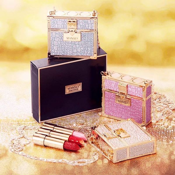 

glitter luxury bag lipstick with mirror matte moisturizing velvet lasting temperature change lip 3pcs in fashion makeup1
