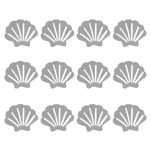 

12pcs non slip bathtub stickers shell-shaped grip for bathroom floors pools stairs ladders 80x80mm tb sale bath mats