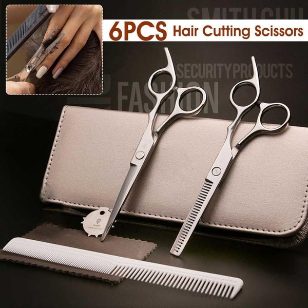 

hair scissors professional 6" cutting trimmer thinning shears comb clips case for barber hairdressing scissor