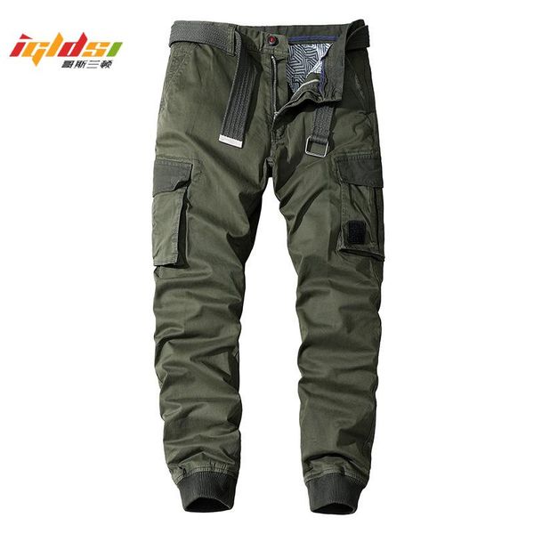 

men's pants men multi-pocket casual trousers military tactical joggers cargo outdoor hiking trekking male hip hop bottom sweatpants, Black