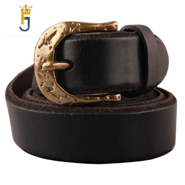 

unique novelty design pure genuine leather retro men's solid brass clasp buckle quality belts for male female n17fj186, Black;brown
