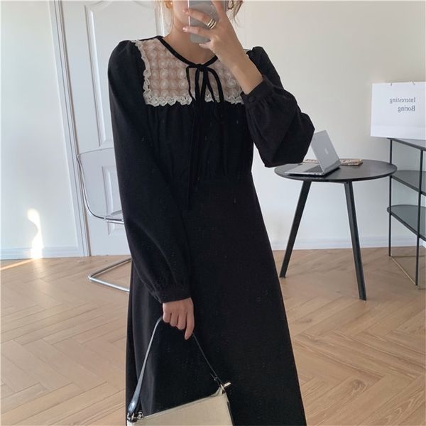 

black office lady chic patchwork party all match stylish streetwear a-line female large size ol clothe 210525, Black;gray