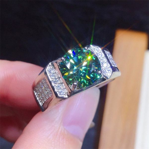 

choucong unique brand wedding rings simple fashion jewelry 925 sterling silver round cut emerald 5a zircon party eternity women men open adj, Slivery;golden