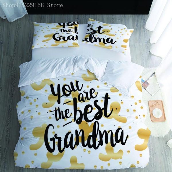 

black letter printing duvet cover 2/3pcs microfiber comforter set single double  king size yellow quilt hometextiles bedding sets