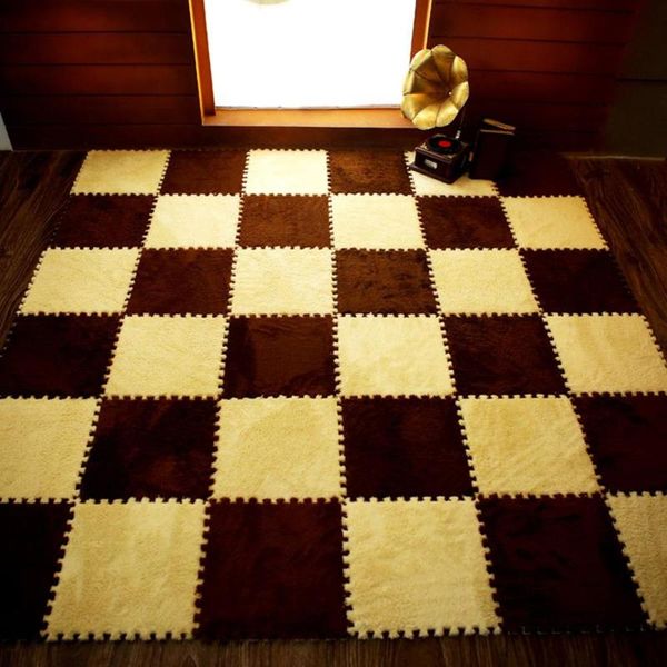 

carpets 10pcs plush puzzle play mats for kid mat interlocking exercise crawl tiles bedroom floor carpet home decor