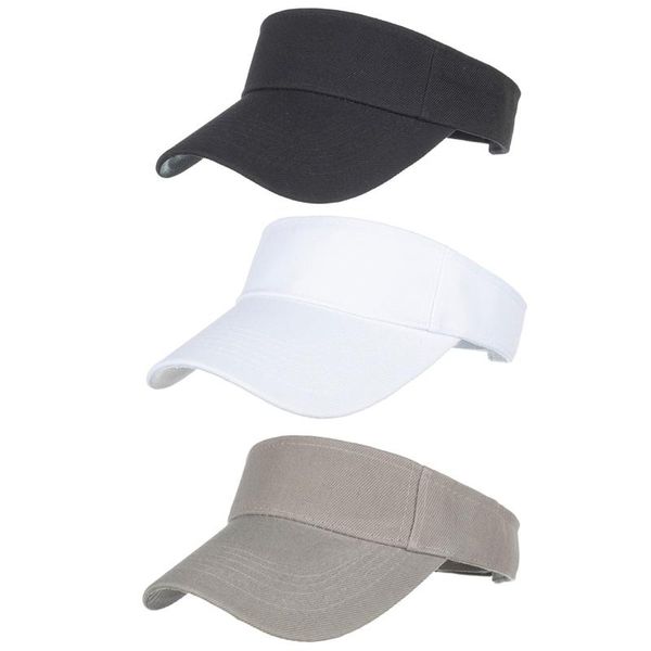 

wide brim hats 3pc fashion women men breathable beach adjustable sun cap hip hop solid color empty cotton hat sombrero para el sol #g1, Blue;gray