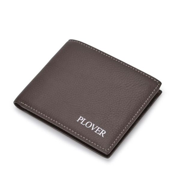 

wallets winter 2021 casual short men's solid color cowhide leather wallet, Red;black