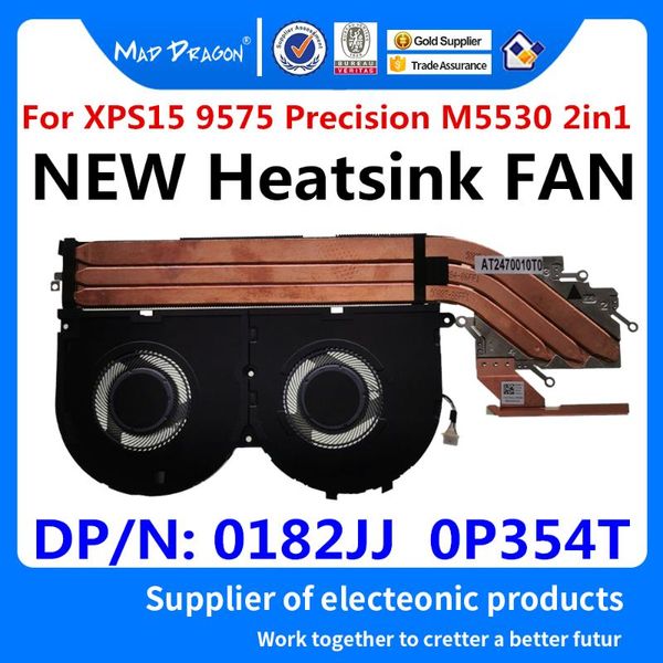 

original gpu cpu heatsink fan for xps15 9575 precision m5530 2in1 0182jj 182jj 0p354t p354t at2470010c0 dc28000kdd0 lapcooling pads