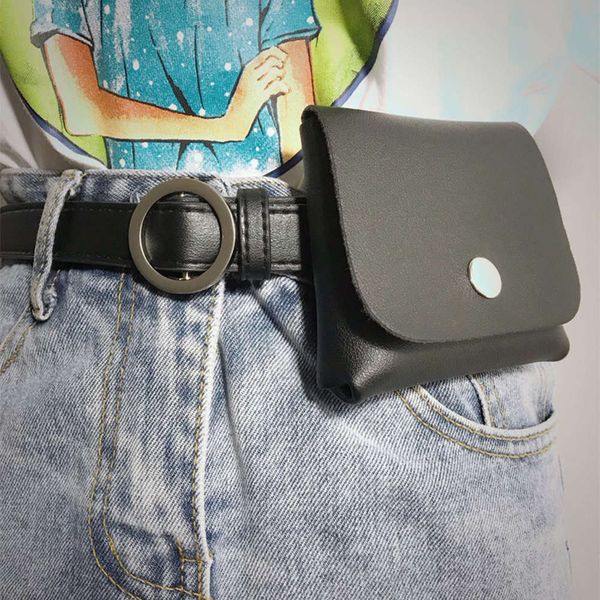 

belt women's belt bag: versatile small waist package with jeans, Black;brown