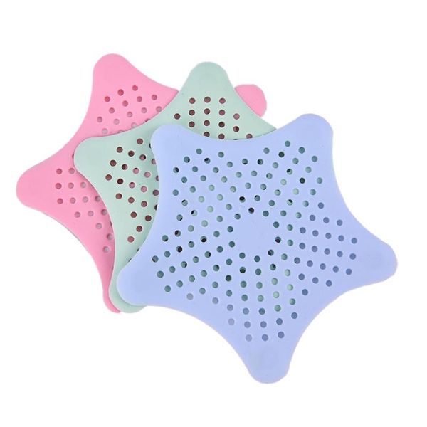 

bathroom toilet hair silicone sucker kitchen sink sewer pentagram anti-blocking accessories bath accessory set