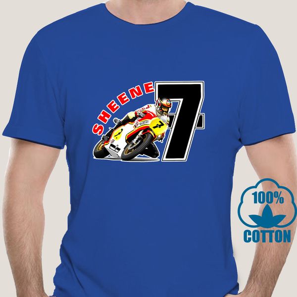 

Men's motorcycle T-shirt, GP, retro, racing, barrey Sheene no 78512x, White;black