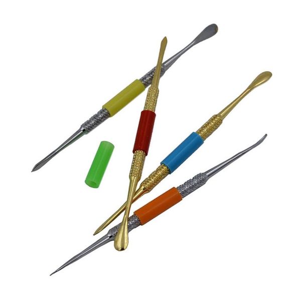 

storage bottles & jars 120mm stainless steel dab wax tool with removable silicone case for non stick dabbing slick butane oil