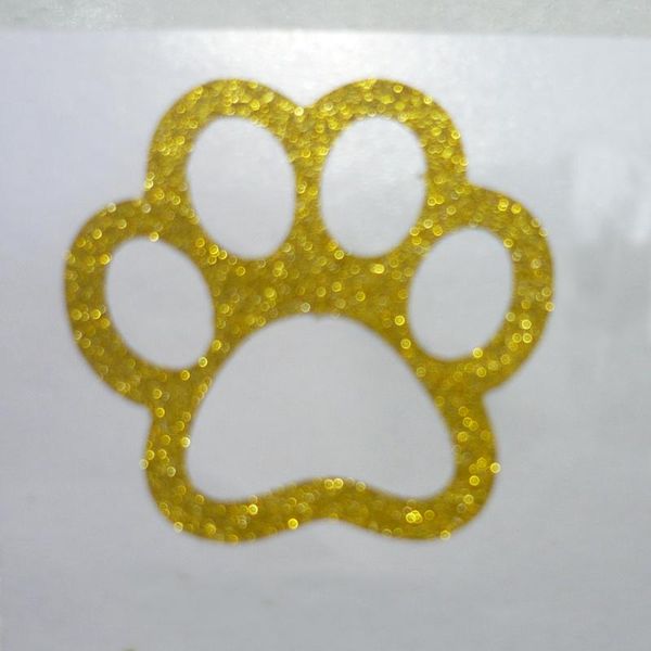 

gold glitter dog print sticker for envelope seals gift wrap