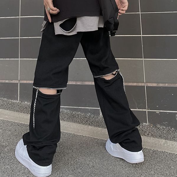 

women's jeans calÃ§a perna larga feminina, calÃ§a esportiva solta cintura alta com zÃ­per exq5, Blue