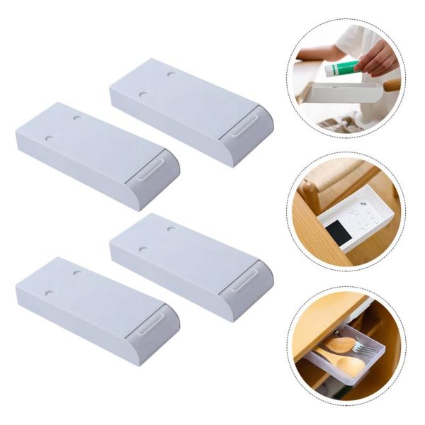 

storage drawers 4pcs under desk case hidden drawer box bottom paste stationery