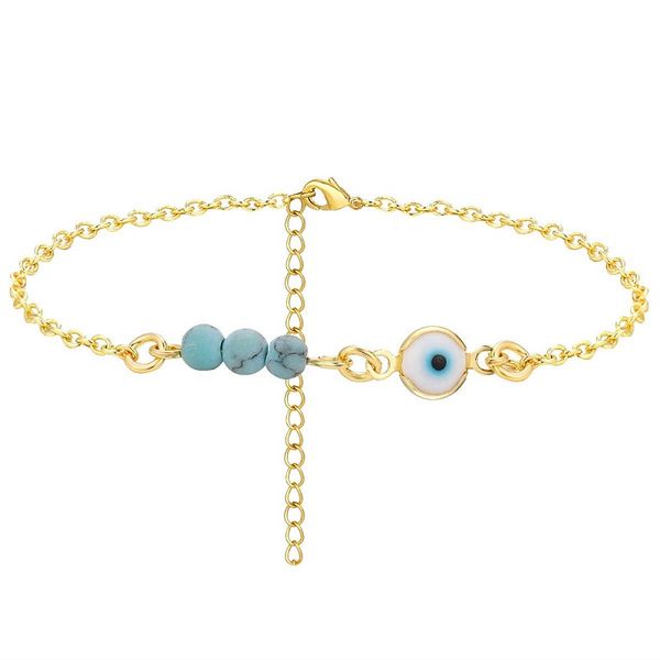 

adjustable 14k gold silver blue eyes anklets evil eye ankle bracelets for women fashion jewelry gifts, Red;blue