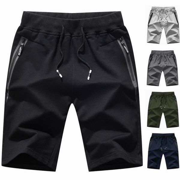 

male sweatpants jogger shorts summer casual men's knitted capris large sports beach pants, White;black