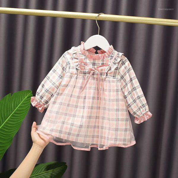 

girl's dresses spring autumn children sweet dress baby girls princess cute lace long sleeves girl cloths kids1, Red;yellow