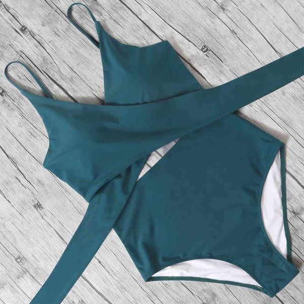 

hollow out one piece swimsuit women leopard bathing suit bodysuit halter beachwear female swim suit neon bikini swimwear xl 210407, White;black