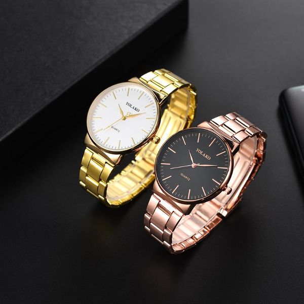 

wristwatches fashion watch men's simple alloy steel band quartz, Slivery;brown