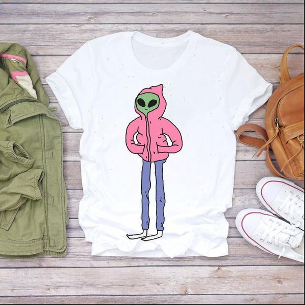 

womens women cartoon printing style cute 90s pint clothes summer shirt t shirts graphic female ladies tee, White