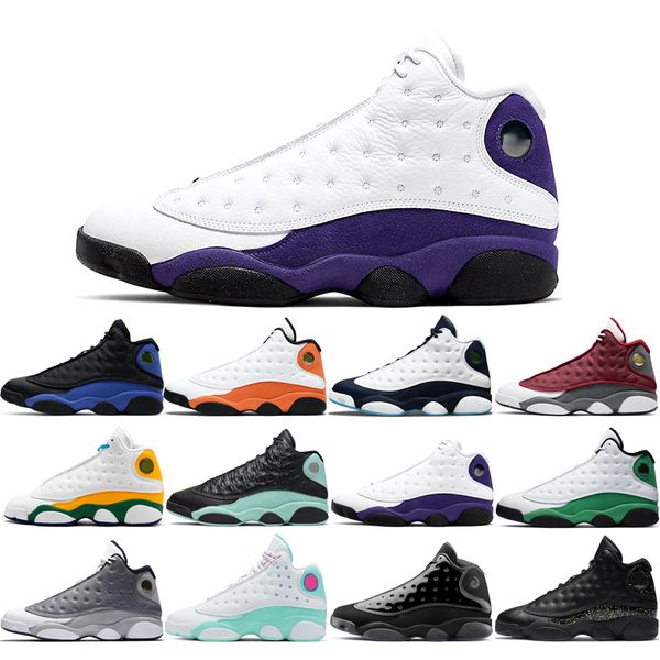 

original 13s basketball shoes atmosphere grey aurora green black cat bred cap and gown chicago flint gold he got game starfish size 40-46 qu