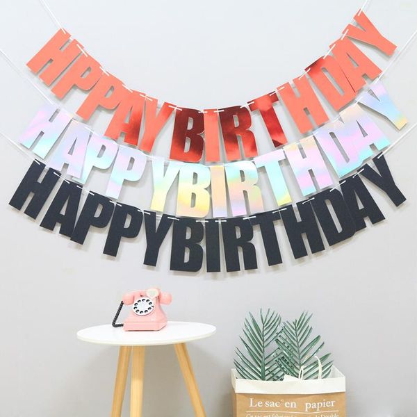 

party decoration birthady pull flag home decor 2m lenth colorful letter banners supplies factory wholesale