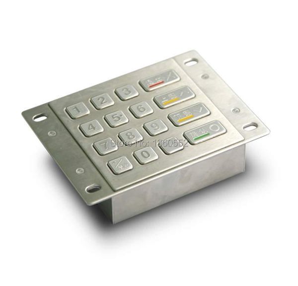 

keyboards pci epp,atm keypad,kiosk pin pad, 3.0 certificated stainless steel braille keycap metal keypad, encrypted pad