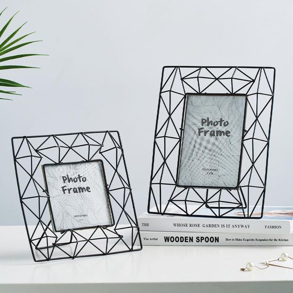 

frames nordic wrought iron black po frame gold home decoration accessories modern living room office desk family picture gift