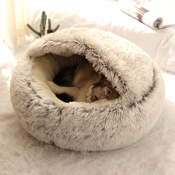 

winter cat bed round push warm soft pet bed for cat soft ong push mat for sma dogs puppy seeping bag cats nest