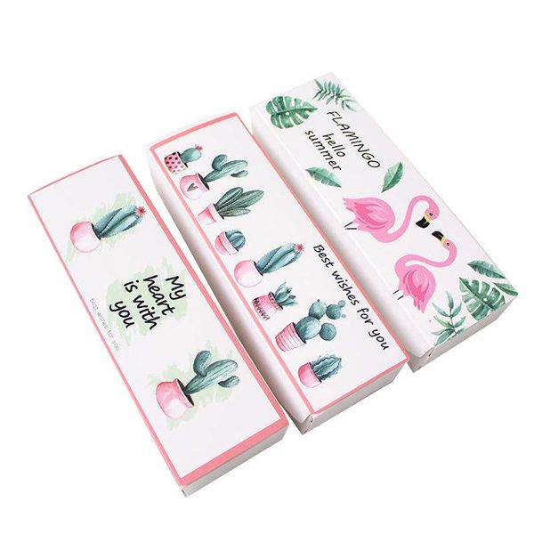 

gift wrap 2pc cute cactus flamingo boxes wedding party birthday paper box beautiful necklace jewelry dessert biscuit bags
