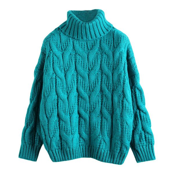 

women's sweaters autumn thick wire high sweater loose women's turtleneck short jumpers ladies mesh oesa, White;black