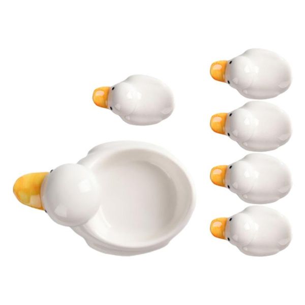 

chopsticks 1 set ceramic duck shape holder japenese style rest(white)