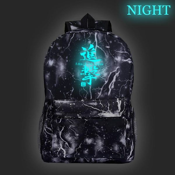 

backpack fashion print schoolbag attack on titan casual bookbag women/men cartoon polyester travel lapshoulder bags female