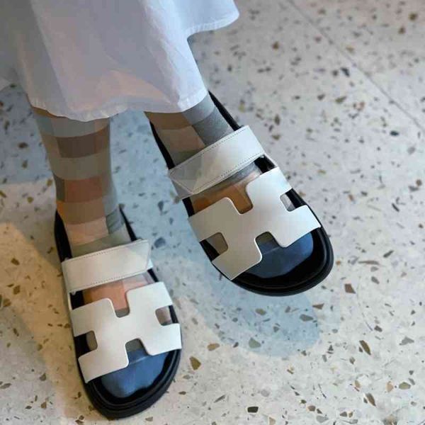 

h thick soled slippers for women to wear in summer, Black