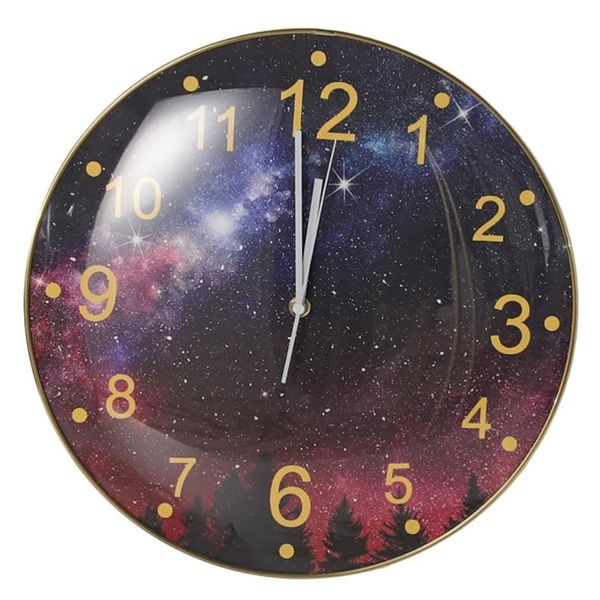 

wall clocks 12 inch creative clock sky pattern glass panel without battery