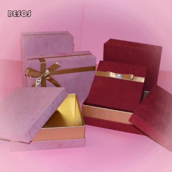 

gift wrap wholesale high-grade color increase in height velvet box wedding party flower cosmetics jewelry decorative square