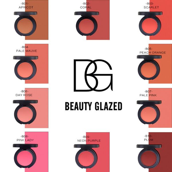 

make up blush face compact rouge long-lasting easy to wear pearlescent matte natural complexion 8 color makeup blushes