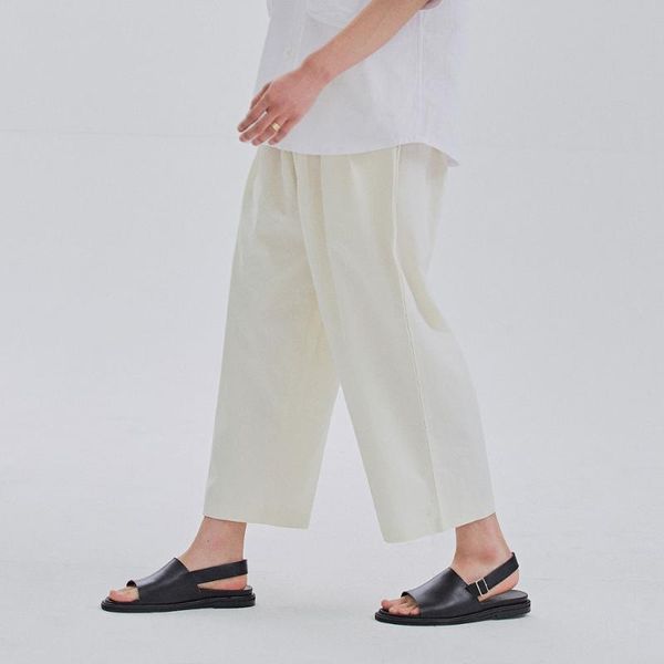 

men's pants summer thin style falling down trend brand versatile straight elastic waist loose 9-point casual large, Black