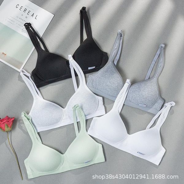 

bras cotton underwear women ab cup bra wireless gathered comfort v brassiere push up lingerie bralette for seamleass, Red;black