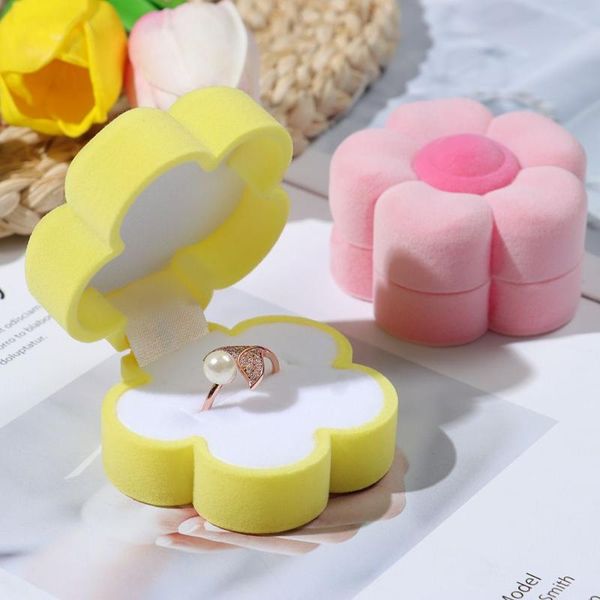

jewelry pouches, bags gift wedding ring box functional container package plum blossom, Pink;blue