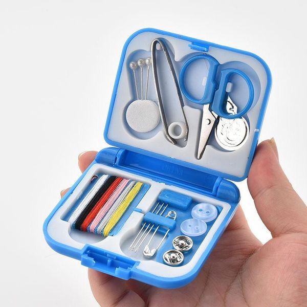 

sewing notions & tools storage, kit, portable diy with needle threads scissor thimble buttons pins for travel and home, Black