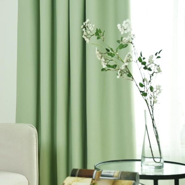 

fruit-green curtains for living room pure color window curtain bedroom modern home decoration quality interior & drapes