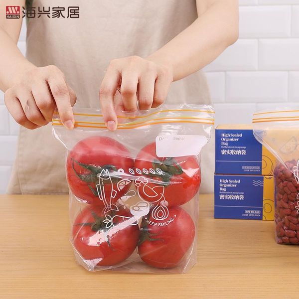 

storage bags removable food sealed bag, double rib er environmentally friendly fruit and vegetable preservation bag