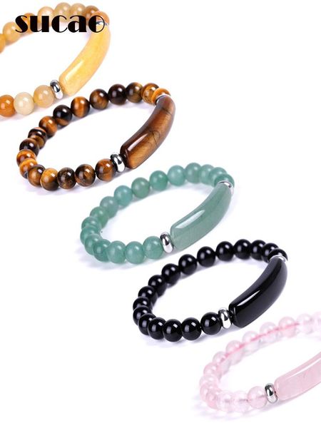 

beaded, strands available in multiple colors opal bracelet designer 8mm natural stone stainless steel accessories for men women gifts, Black