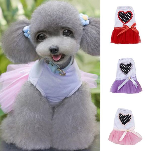 

dog apparel pet princess dress tutu rosette&bow dresses cat puppy skirt spring/summer clothes 3colours
