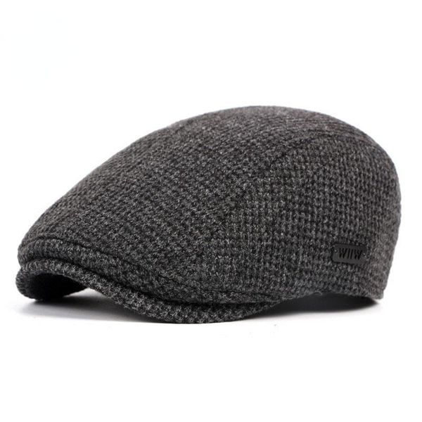 

berets 2021 mens flat cap beret hat women soft sboy caps winter black gastby ivy knitted hats british western gatsby, Blue;gray