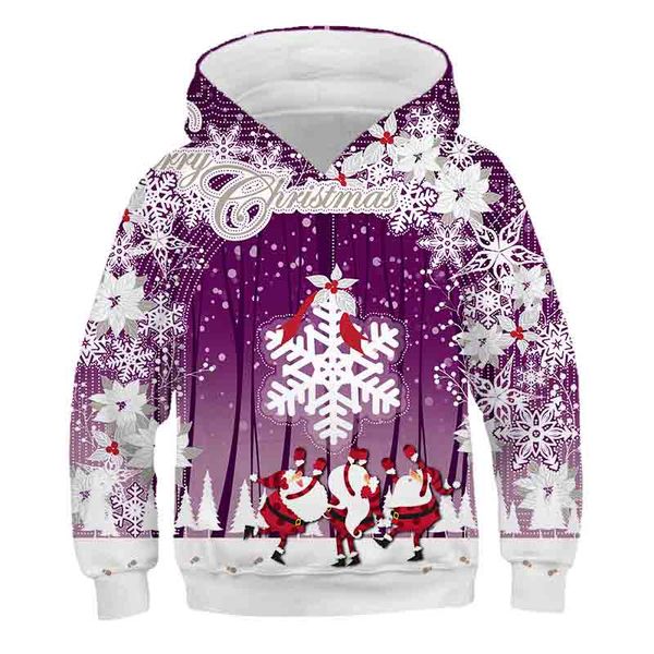 

christmas european and american style men's 3d printed hoodie visual impact party punk gothic round neck sweater hoodie, Black