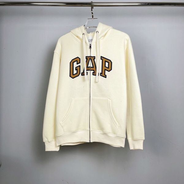 

brand hoodie gap zipper jacket women's embroidery letters couple's terry thin cardigan sweater men's spring and autumn f, Black